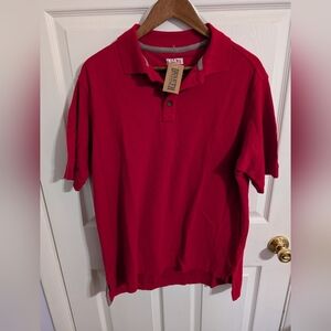 New Duluth Trading Men's No Polo Short Sleeve Shirt Red Relaxed Fit Medium NWT